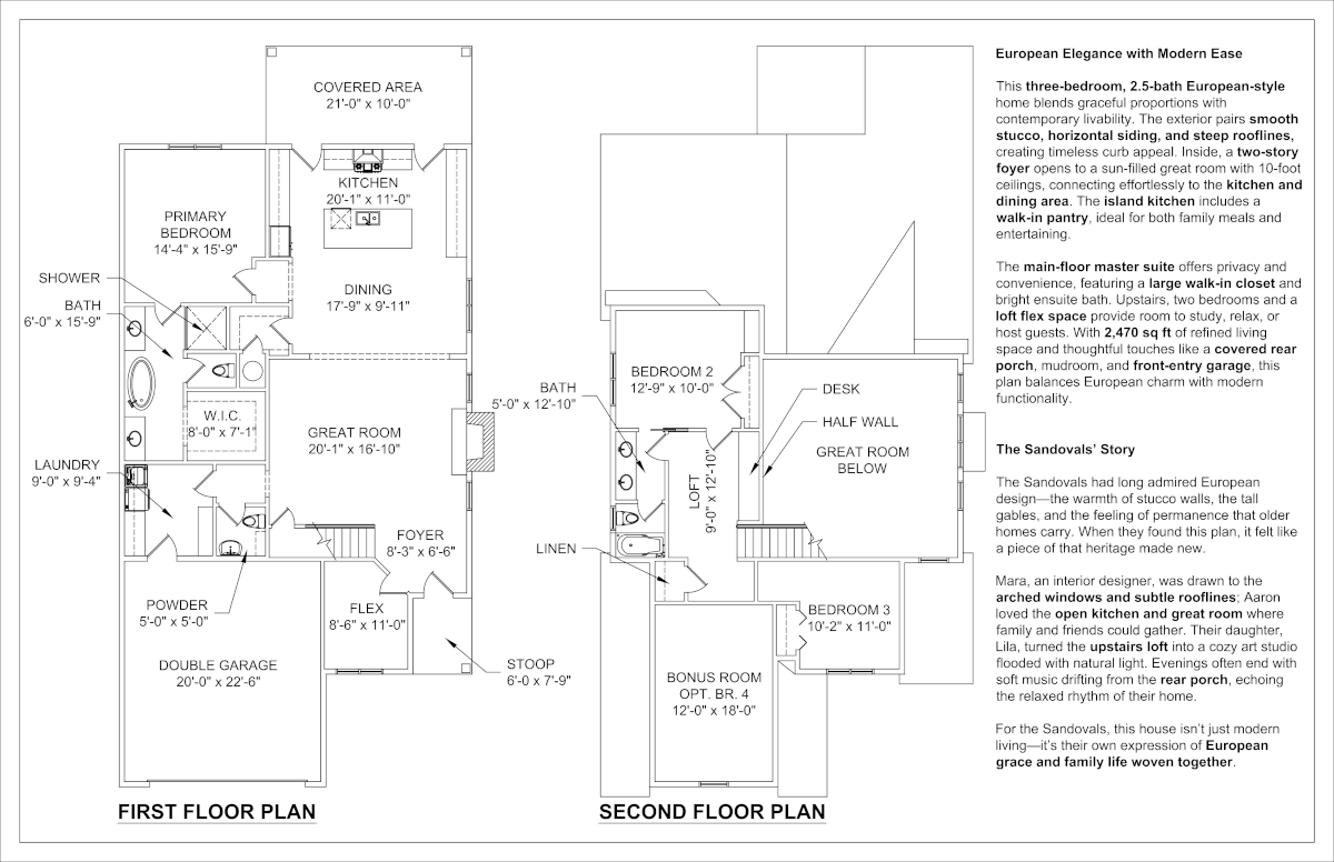 European House Floor Plan sample drawing preview